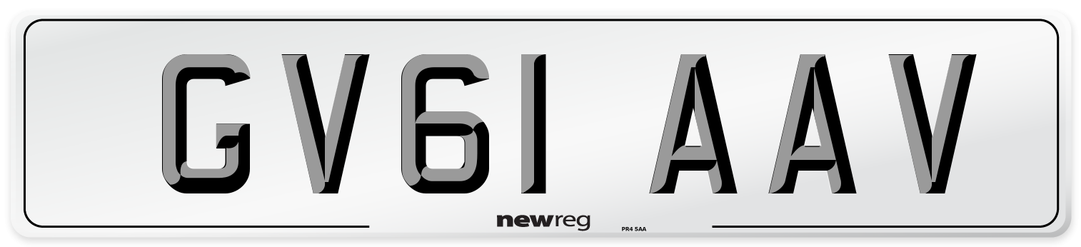 GV61 AAV Number Plate from New Reg